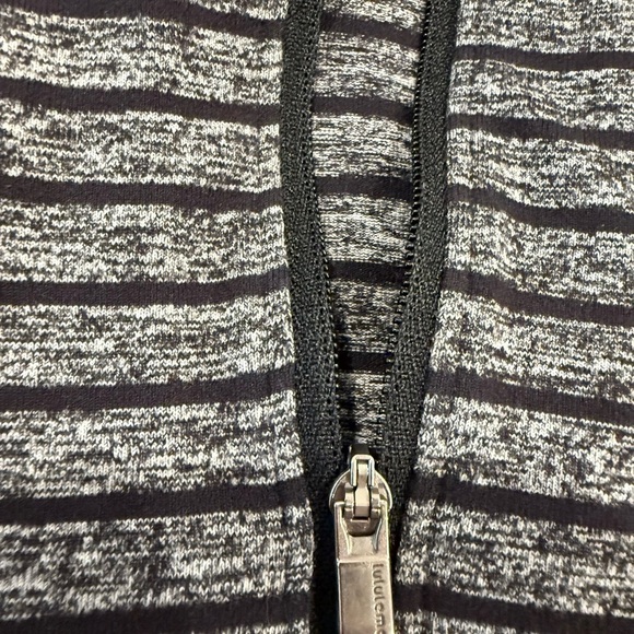 lululemon athletica Men's Black and Gray Striped Pullover - Picture 3 of 5